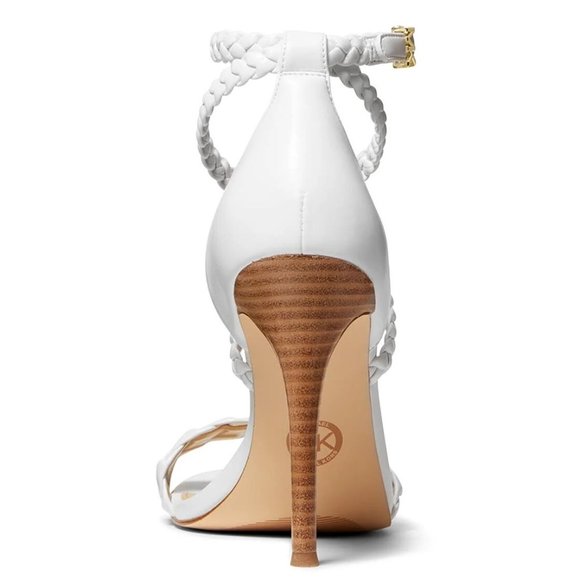 Michael Kors White Astrid Wrapped Sandals Slide Shoes Heels Pumps 8 NEW - Picture 4 of 7